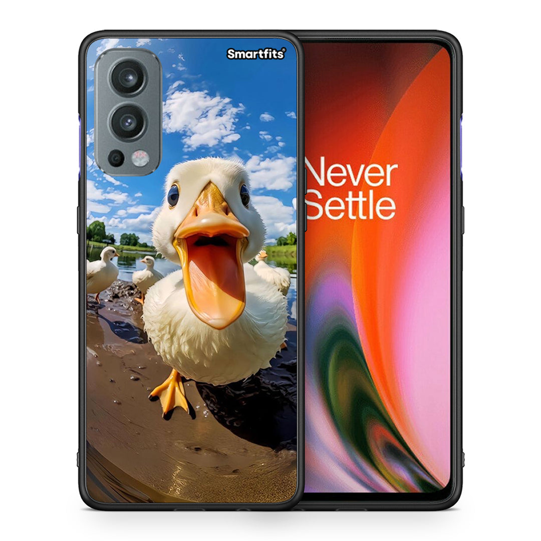 Θήκη OnePlus Nord 2 5G Duck Face από τη Smartfits με σχέδιο στο πίσω μέρος και μαύρο περίβλημα | OnePlus Nord 2 5G Duck Face case with colorful back and black bezels