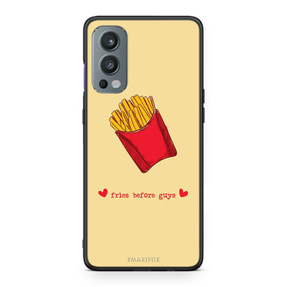 OnePlus Nord 2 5G Fries Before Guys Θήκη Αγίου Βαλεντίνου από τη Smartfits με σχέδιο στο πίσω μέρος και μαύρο περίβλημα | Smartphone case with colorful back and black bezels by Smartfits