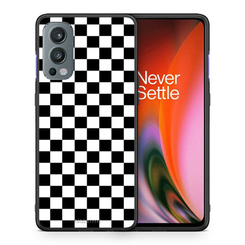 Θήκη OnePlus Nord 2 5G Squares Geometric από τη Smartfits με σχέδιο στο πίσω μέρος και μαύρο περίβλημα | OnePlus Nord 2 5G Squares Geometric case with colorful back and black bezels