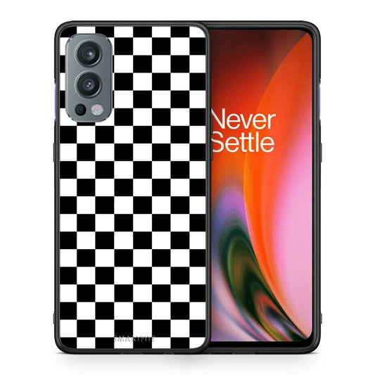Θήκη OnePlus Nord 2 5G Squares Geometric από τη Smartfits με σχέδιο στο πίσω μέρος και μαύρο περίβλημα | OnePlus Nord 2 5G Squares Geometric case with colorful back and black bezels