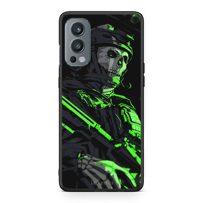 OnePlus Nord 2 5G Green Soldier Θήκη Αγίου Βαλεντίνου από τη Smartfits με σχέδιο στο πίσω μέρος και μαύρο περίβλημα | Smartphone case with colorful back and black bezels by Smartfits