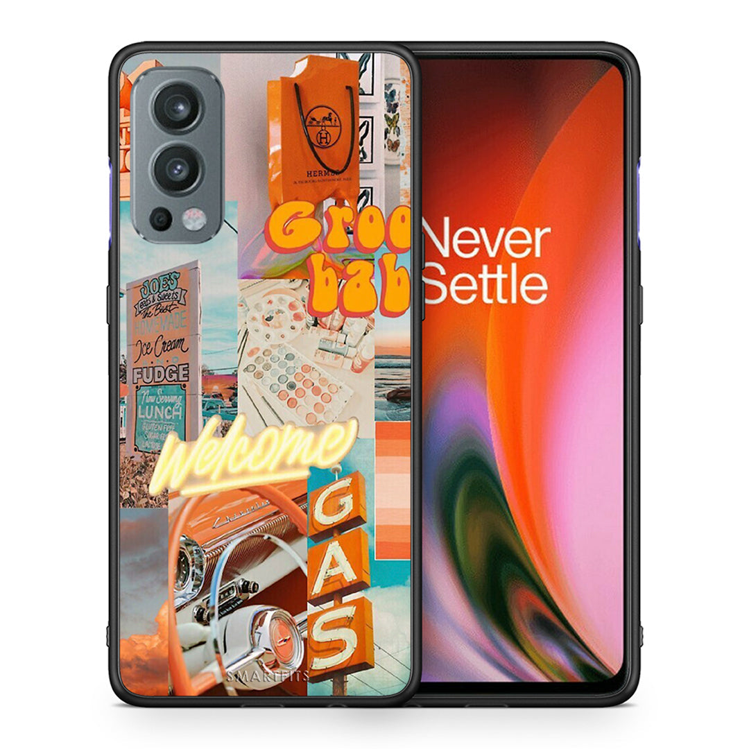 Θήκη Αγίου Βαλεντίνου OnePlus Nord 2 5G Groovy Babe από τη Smartfits με σχέδιο στο πίσω μέρος και μαύρο περίβλημα | OnePlus Nord 2 5G Groovy Babe case with colorful back and black bezels