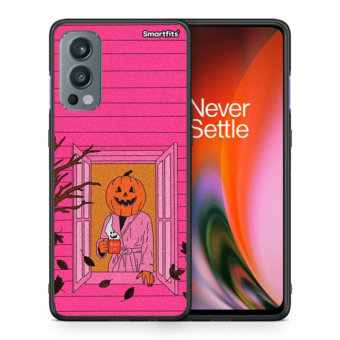 Θήκη OnePlus Nord 2 5G Halloween Pumpkin Lady από τη Smartfits με σχέδιο στο πίσω μέρος και μαύρο περίβλημα | OnePlus Nord 2 5G Halloween Pumpkin Lady case with colorful back and black bezels