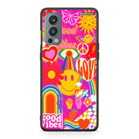 Thumbnail for OnePlus Nord 2 5G Hippie Love θήκη από τη Smartfits με σχέδιο στο πίσω μέρος και μαύρο περίβλημα | Smartphone case with colorful back and black bezels by Smartfits