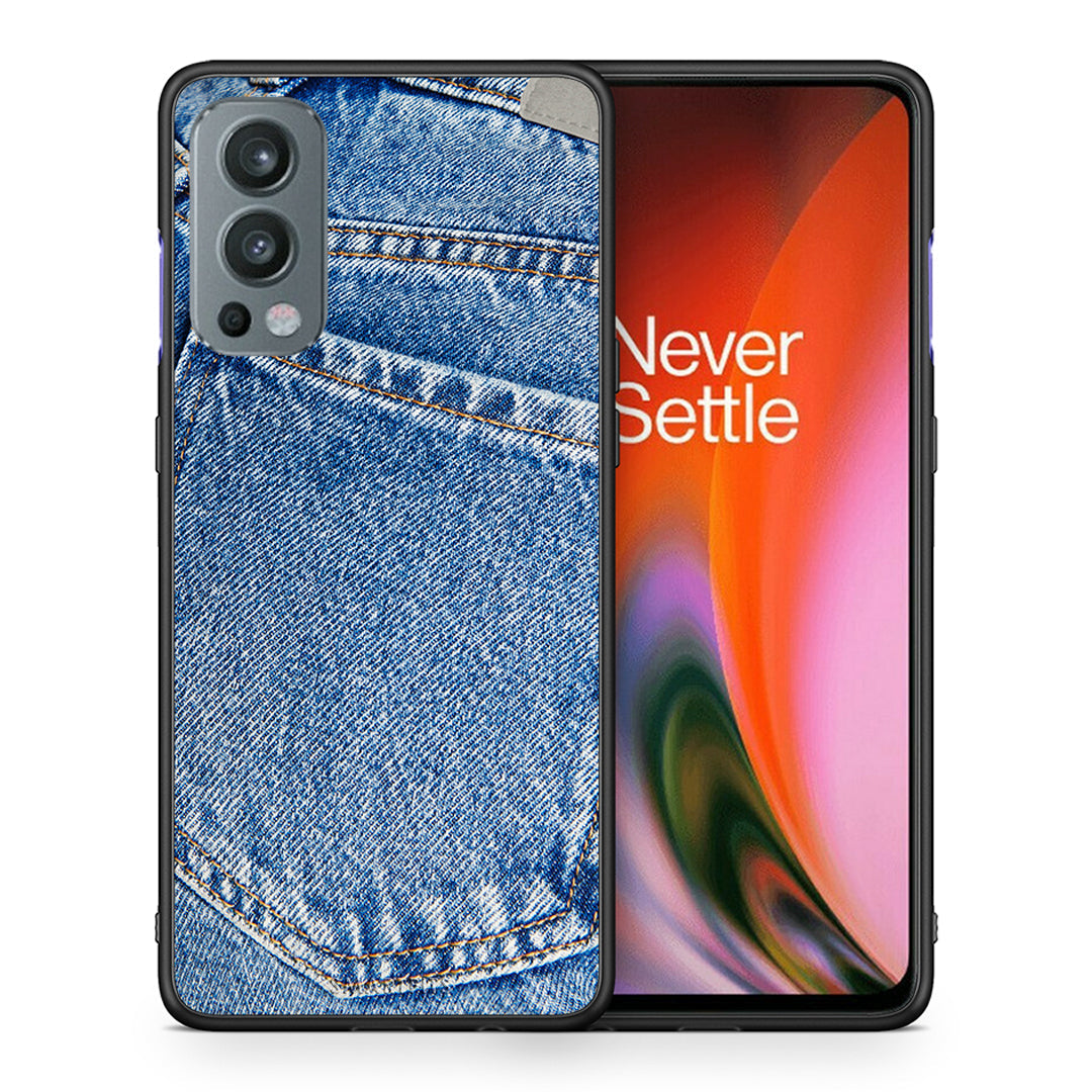 Θήκη OnePlus Nord 2 5G Jeans Pocket από τη Smartfits με σχέδιο στο πίσω μέρος και μαύρο περίβλημα | OnePlus Nord 2 5G Jeans Pocket case with colorful back and black bezels