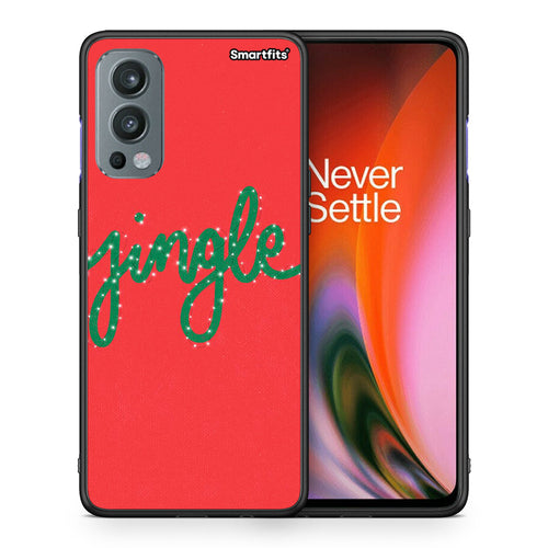 Θήκη OnePlus Nord 2 5G Jingle Xmas από τη Smartfits με σχέδιο στο πίσω μέρος και μαύρο περίβλημα | OnePlus Nord 2 5G Jingle Xmas case with colorful back and black bezels