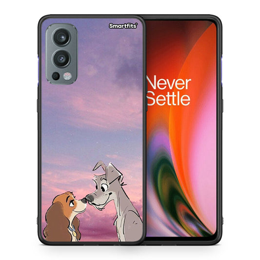 Θήκη OnePlus Nord 2 5G Lady And Tramp από τη Smartfits με σχέδιο στο πίσω μέρος και μαύρο περίβλημα | OnePlus Nord 2 5G Lady And Tramp case with colorful back and black bezels