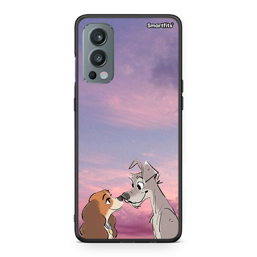OnePlus Nord 2 5G Lady And Tramp θήκη από τη Smartfits με σχέδιο στο πίσω μέρος και μαύρο περίβλημα | Smartphone case with colorful back and black bezels by Smartfits