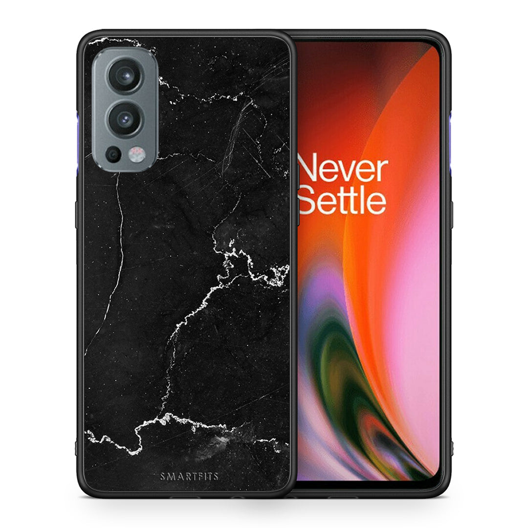 Θήκη OnePlus Nord 2 5G Marble Black από τη Smartfits με σχέδιο στο πίσω μέρος και μαύρο περίβλημα | OnePlus Nord 2 5G Marble Black case with colorful back and black bezels