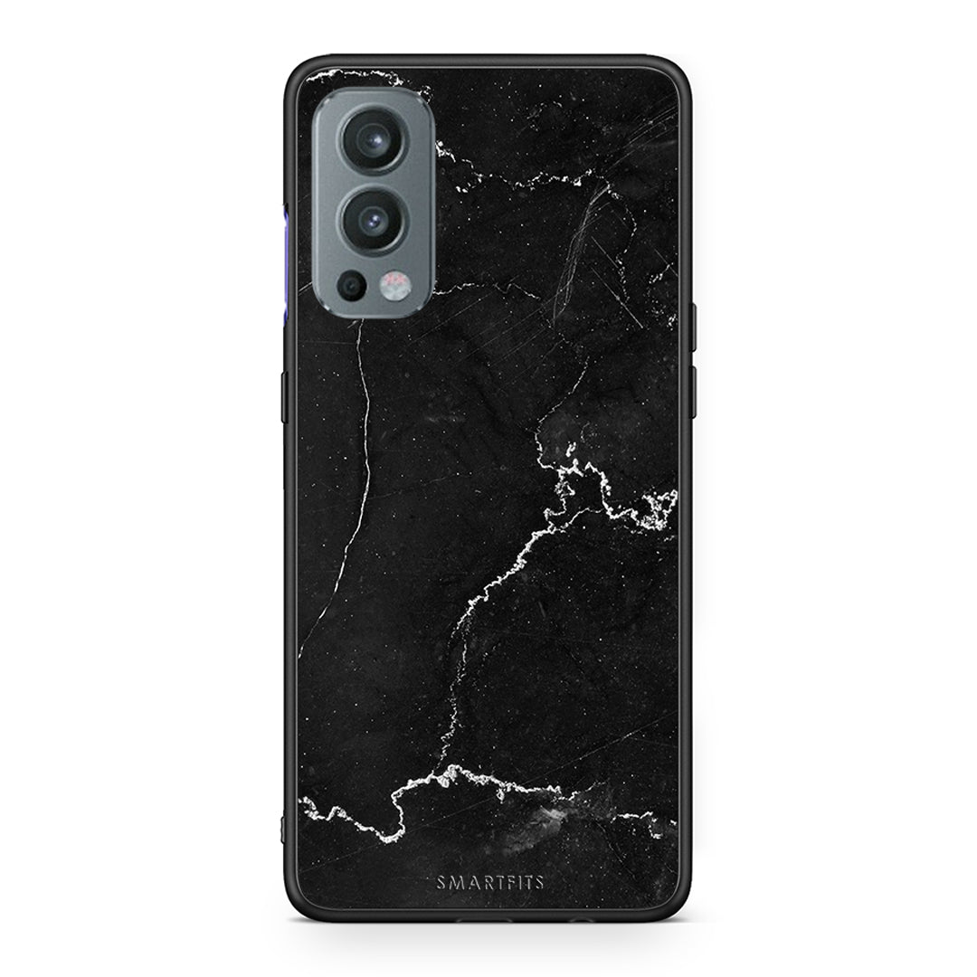 OnePlus Nord 2 5G Marble Black θήκη από τη Smartfits με σχέδιο στο πίσω μέρος και μαύρο περίβλημα | Smartphone case with colorful back and black bezels by Smartfits