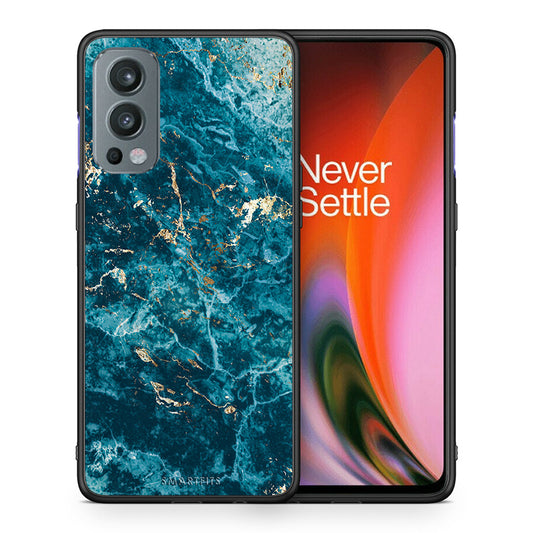 Θήκη OnePlus Nord 2 5G Marble Blue από τη Smartfits με σχέδιο στο πίσω μέρος και μαύρο περίβλημα | OnePlus Nord 2 5G Marble Blue case with colorful back and black bezels