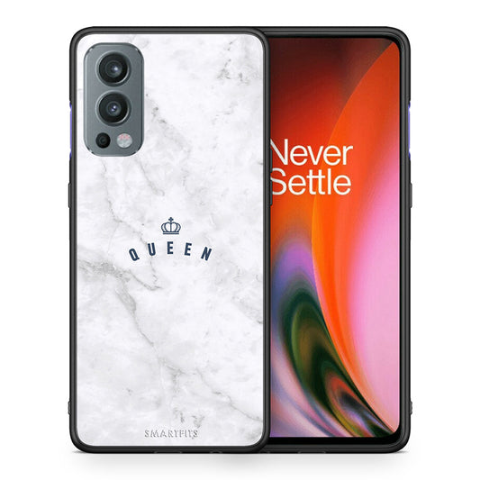 Θήκη OnePlus Nord 2 5G Queen Marble από τη Smartfits με σχέδιο στο πίσω μέρος και μαύρο περίβλημα | OnePlus Nord 2 5G Queen Marble case with colorful back and black bezels