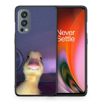 Thumbnail for Θήκη OnePlus Nord 2 5G Meme Duck από τη Smartfits με σχέδιο στο πίσω μέρος και μαύρο περίβλημα | OnePlus Nord 2 5G Meme Duck case with colorful back and black bezels