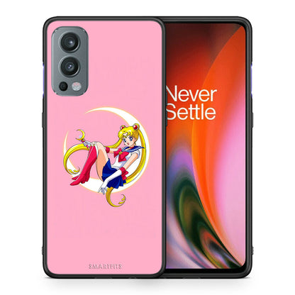 Θήκη OnePlus Nord 2 5G Moon Girl από τη Smartfits με σχέδιο στο πίσω μέρος και μαύρο περίβλημα | OnePlus Nord 2 5G Moon Girl case with colorful back and black bezels