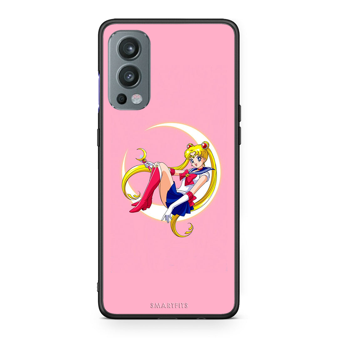 OnePlus Nord 2 5G Moon Girl θήκη από τη Smartfits με σχέδιο στο πίσω μέρος και μαύρο περίβλημα | Smartphone case with colorful back and black bezels by Smartfits