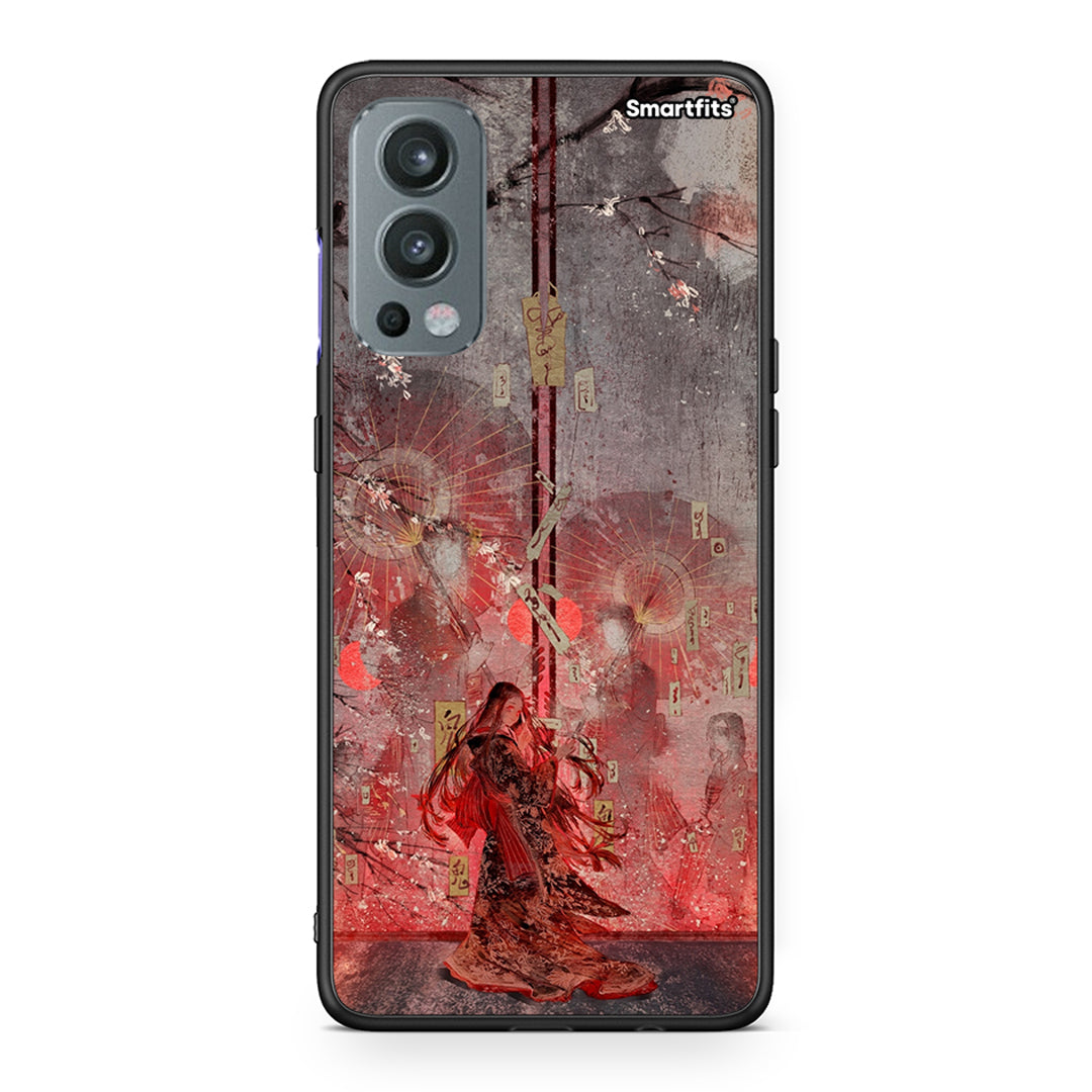 OnePlus Nord 2 5G Nezuko Kamado θήκη από τη Smartfits με σχέδιο στο πίσω μέρος και μαύρο περίβλημα | Smartphone case with colorful back and black bezels by Smartfits