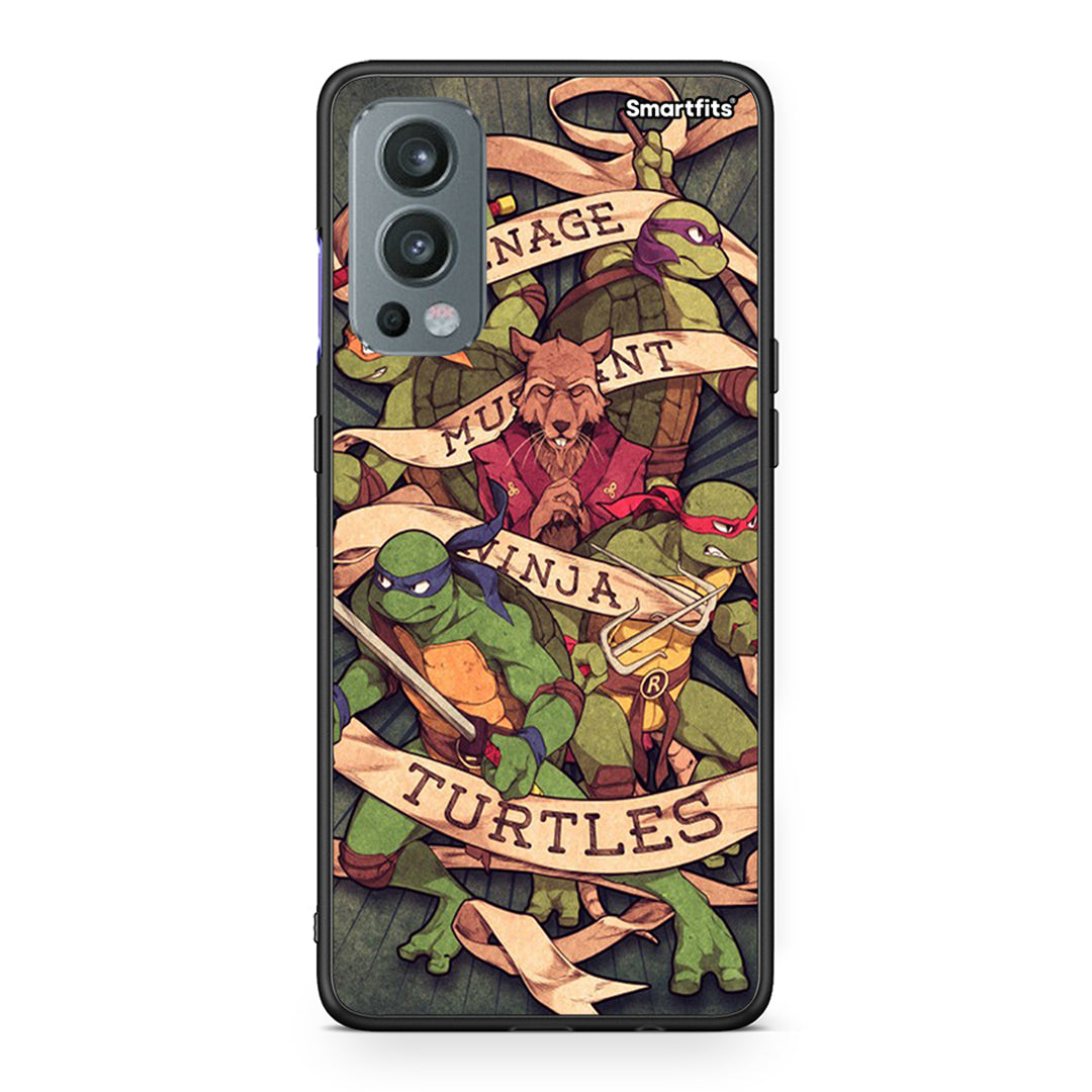 OnePlus Nord 2 5G Ninja Turtles θήκη από τη Smartfits με σχέδιο στο πίσω μέρος και μαύρο περίβλημα | Smartphone case with colorful back and black bezels by Smartfits
