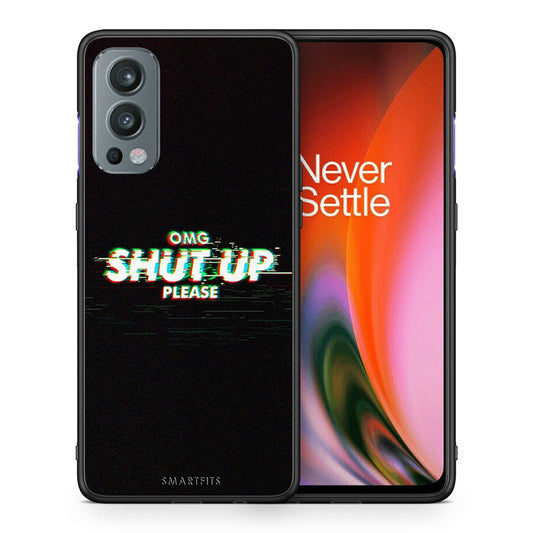 Θήκη OnePlus Nord 2 5G OMG ShutUp από τη Smartfits με σχέδιο στο πίσω μέρος και μαύρο περίβλημα | OnePlus Nord 2 5G OMG ShutUp case with colorful back and black bezels