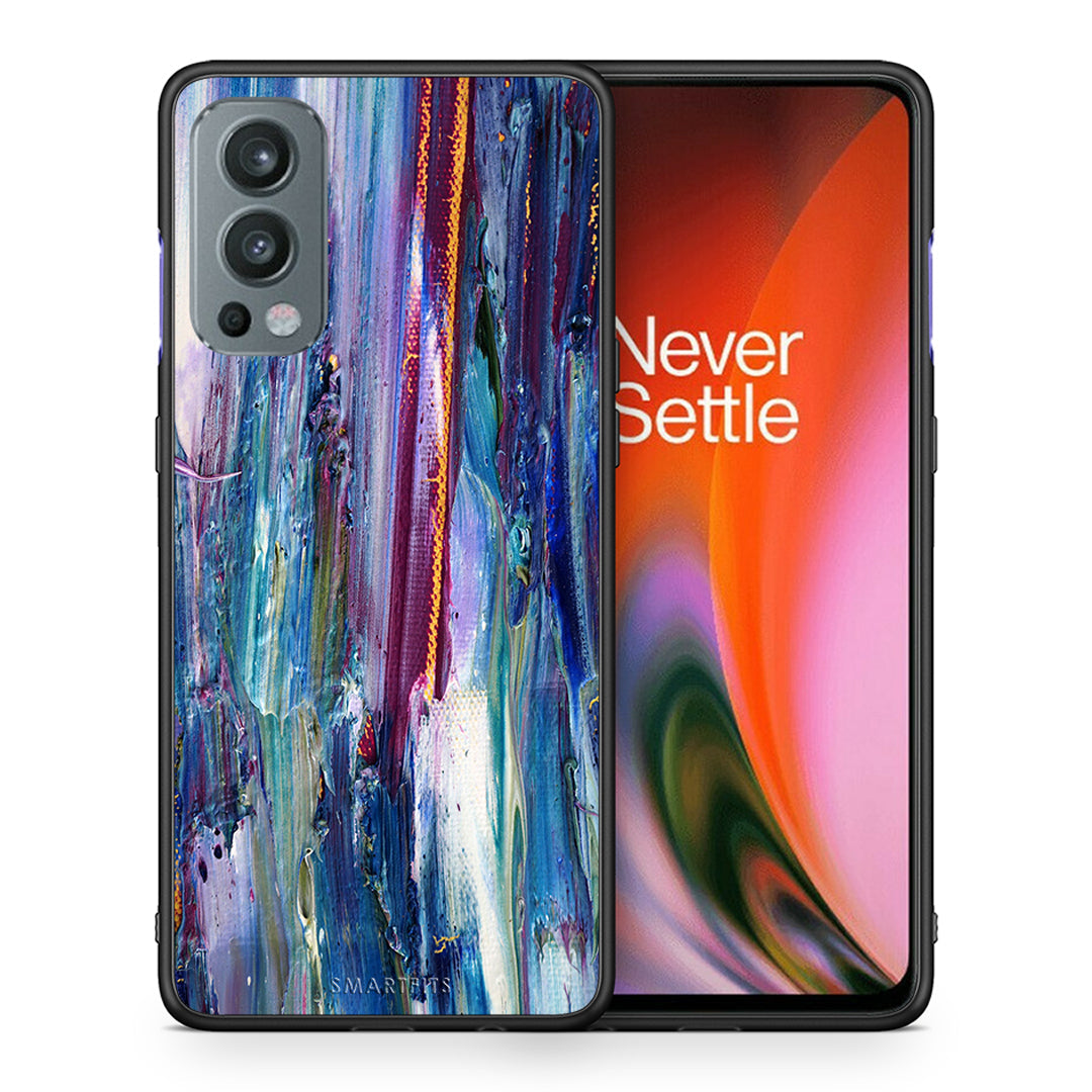 Θήκη OnePlus Nord 2 5G Winter Paint από τη Smartfits με σχέδιο στο πίσω μέρος και μαύρο περίβλημα | OnePlus Nord 2 5G Winter Paint case with colorful back and black bezels