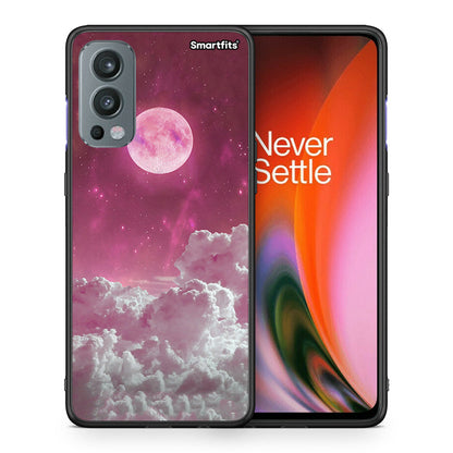 Θήκη OnePlus Nord 2 5G Pink Moon από τη Smartfits με σχέδιο στο πίσω μέρος και μαύρο περίβλημα | OnePlus Nord 2 5G Pink Moon case with colorful back and black bezels