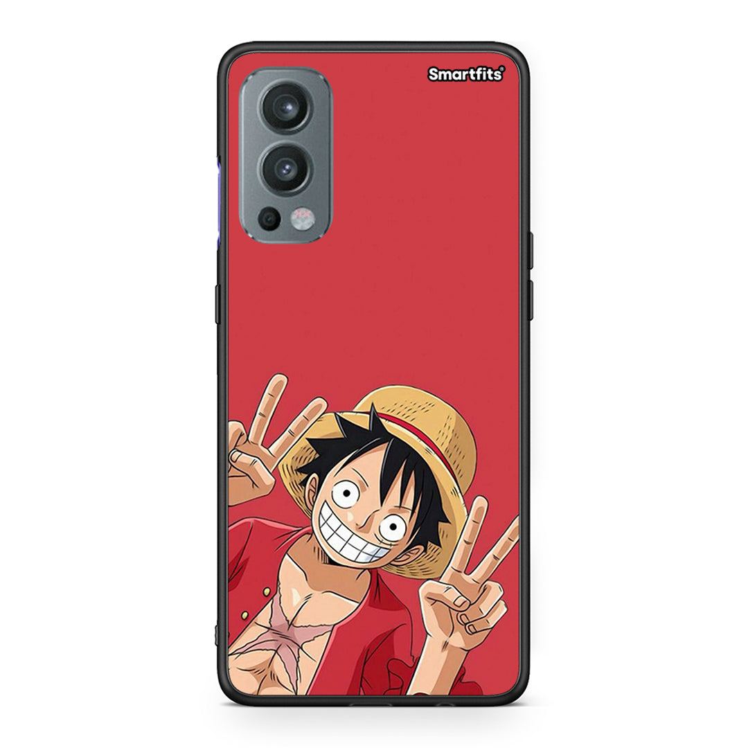 OnePlus Nord 2 5G Pirate Luffy Θήκη από τη Smartfits με σχέδιο στο πίσω μέρος και μαύρο περίβλημα | Smartphone case with colorful back and black bezels by Smartfits