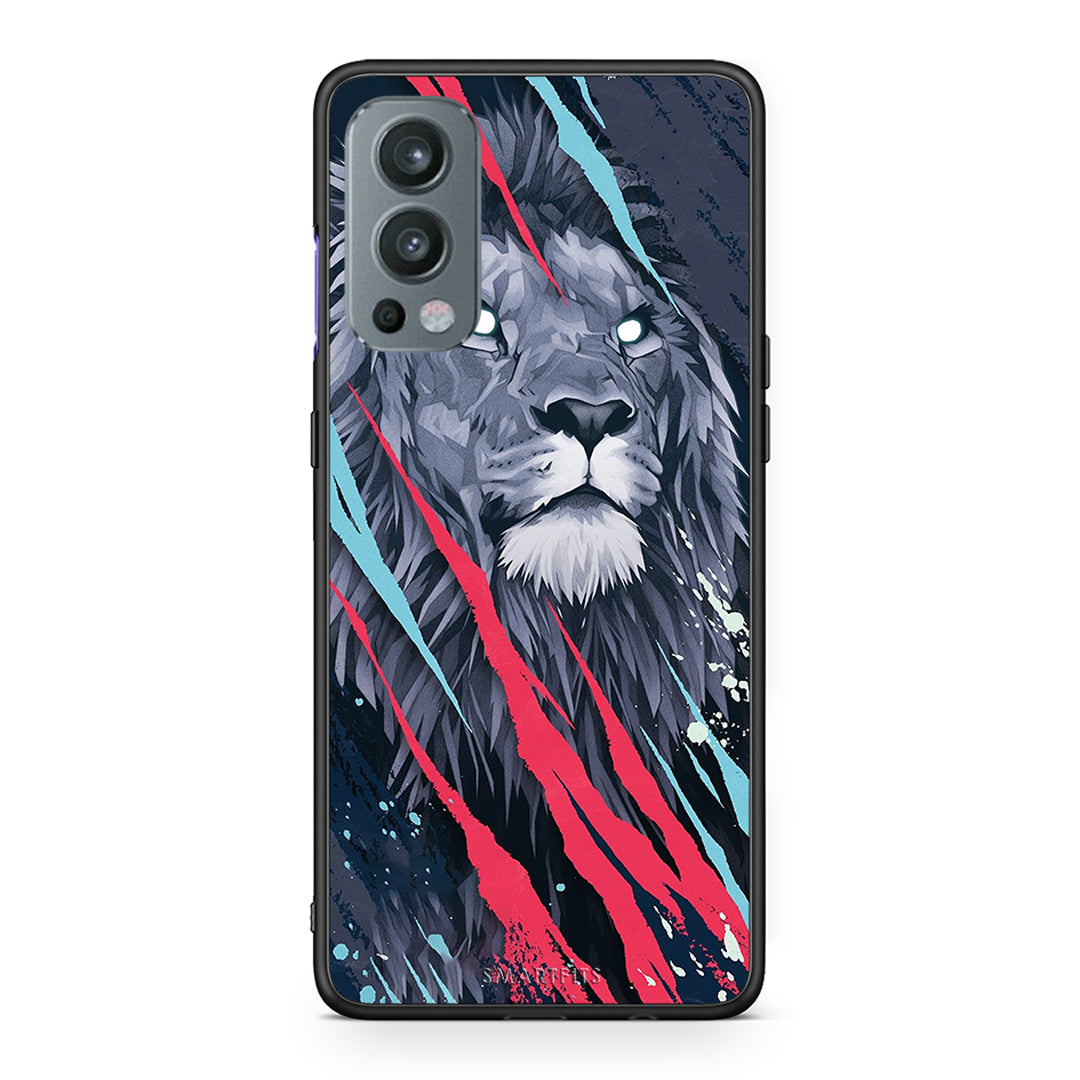 4 - OnePlus Nord 2 5G Lion Designer PopArt case, cover, bumper