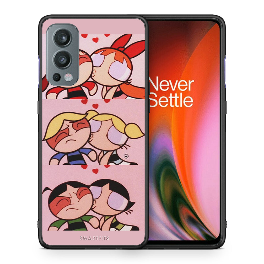 Θήκη Αγίου Βαλεντίνου OnePlus Nord 2 5G Puff Love από τη Smartfits με σχέδιο στο πίσω μέρος και μαύρο περίβλημα | OnePlus Nord 2 5G Puff Love case with colorful back and black bezels