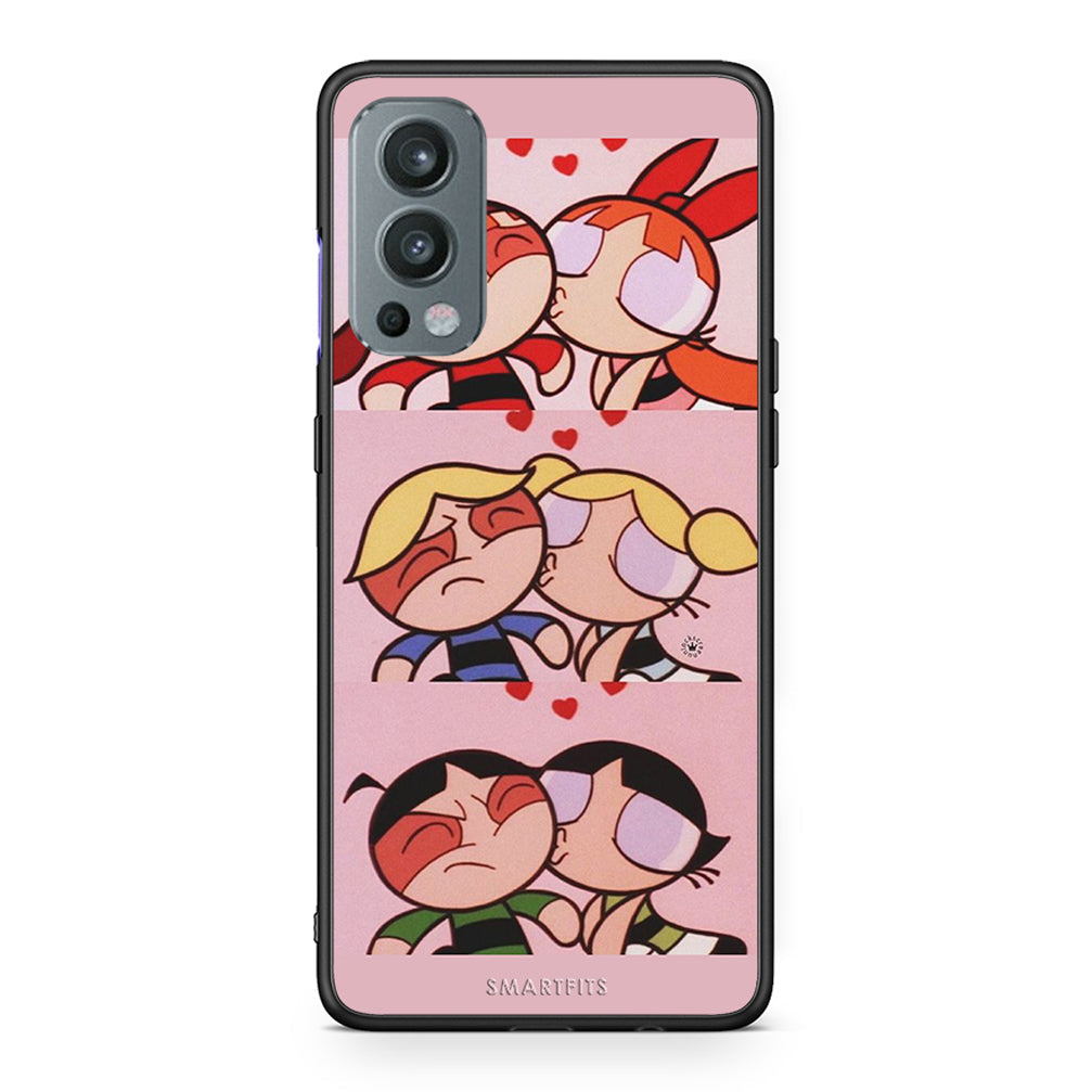 OnePlus Nord 2 5G Puff Love Θήκη Αγίου Βαλεντίνου από τη Smartfits με σχέδιο στο πίσω μέρος και μαύρο περίβλημα | Smartphone case with colorful back and black bezels by Smartfits