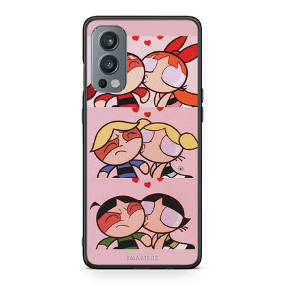 OnePlus Nord 2 5G Puff Love Θήκη Αγίου Βαλεντίνου από τη Smartfits με σχέδιο στο πίσω μέρος και μαύρο περίβλημα | Smartphone case with colorful back and black bezels by Smartfits