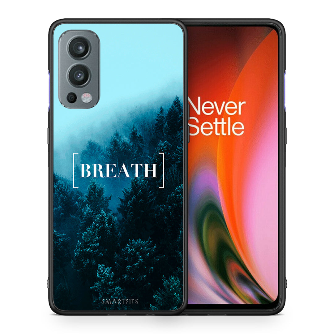 Θήκη OnePlus Nord 2 5G Breath Quote από τη Smartfits με σχέδιο στο πίσω μέρος και μαύρο περίβλημα | OnePlus Nord 2 5G Breath Quote case with colorful back and black bezels