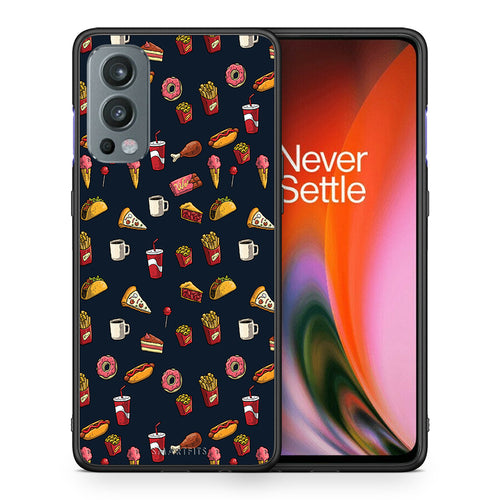 Θήκη OnePlus Nord 2 5G Hungry Random από τη Smartfits με σχέδιο στο πίσω μέρος και μαύρο περίβλημα | OnePlus Nord 2 5G Hungry Random case with colorful back and black bezels