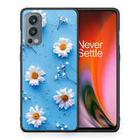Thumbnail for Θήκη OnePlus Nord 2 5G Real Daisies από τη Smartfits με σχέδιο στο πίσω μέρος και μαύρο περίβλημα | OnePlus Nord 2 5G Real Daisies case with colorful back and black bezels