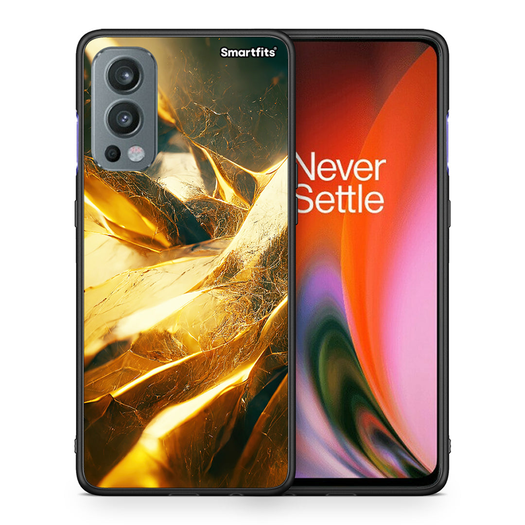 Θήκη OnePlus Nord 2 5G Real Gold από τη Smartfits με σχέδιο στο πίσω μέρος και μαύρο περίβλημα | OnePlus Nord 2 5G Real Gold case with colorful back and black bezels