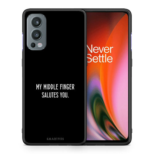 Θήκη OnePlus Nord 2 5G Salute από τη Smartfits με σχέδιο στο πίσω μέρος και μαύρο περίβλημα | OnePlus Nord 2 5G Salute case with colorful back and black bezels