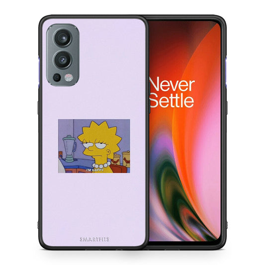 Θήκη OnePlus Nord 2 5G So Happy από τη Smartfits με σχέδιο στο πίσω μέρος και μαύρο περίβλημα | OnePlus Nord 2 5G So Happy case with colorful back and black bezels
