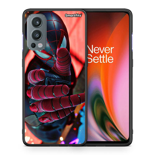 Θήκη OnePlus Nord 2 5G Spider Hand από τη Smartfits με σχέδιο στο πίσω μέρος και μαύρο περίβλημα | OnePlus Nord 2 5G Spider Hand case with colorful back and black bezels