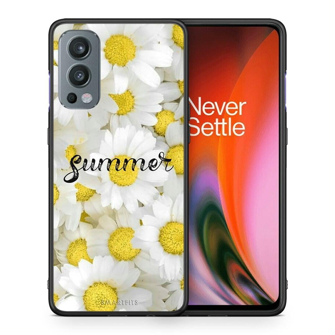 Θήκη OnePlus Nord 2 5G Summer Daisies από τη Smartfits με σχέδιο στο πίσω μέρος και μαύρο περίβλημα | OnePlus Nord 2 5G Summer Daisies case with colorful back and black bezels