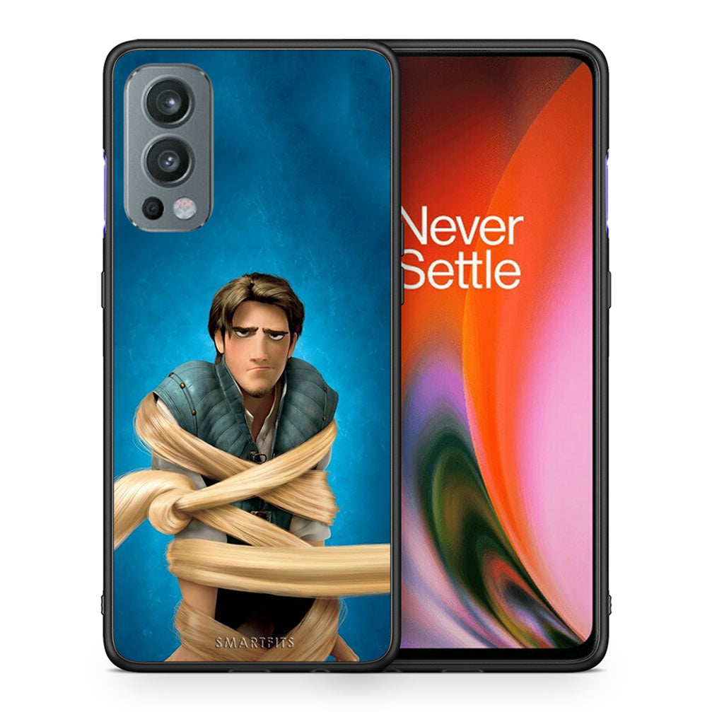Θήκη Αγίου Βαλεντίνου OnePlus Nord 2 5G Tangled 1 από τη Smartfits με σχέδιο στο πίσω μέρος και μαύρο περίβλημα | OnePlus Nord 2 5G Tangled 1 case with colorful back and black bezels