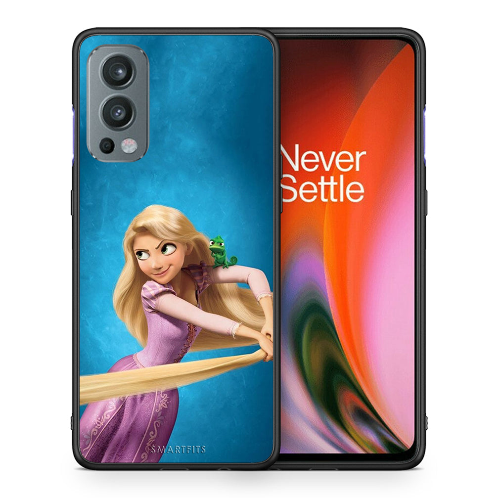 Θήκη Αγίου Βαλεντίνου OnePlus Nord 2 5G Tangled 2 από τη Smartfits με σχέδιο στο πίσω μέρος και μαύρο περίβλημα | OnePlus Nord 2 5G Tangled 2 case with colorful back and black bezels