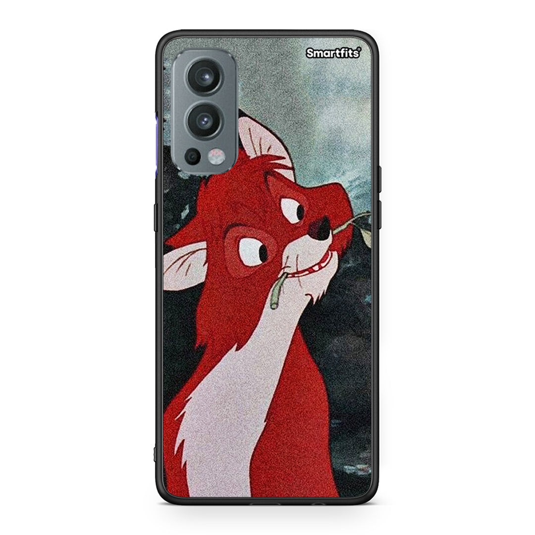 OnePlus Nord 2 5G Tod And Vixey Love 1 θήκη από τη Smartfits με σχέδιο στο πίσω μέρος και μαύρο περίβλημα | Smartphone case with colorful back and black bezels by Smartfits