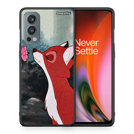 Θήκη OnePlus Nord 2 5G Tod And Vixey Love 2 από τη Smartfits με σχέδιο στο πίσω μέρος και μαύρο περίβλημα | OnePlus Nord 2 5G Tod And Vixey Love 2 case with colorful back and black bezels