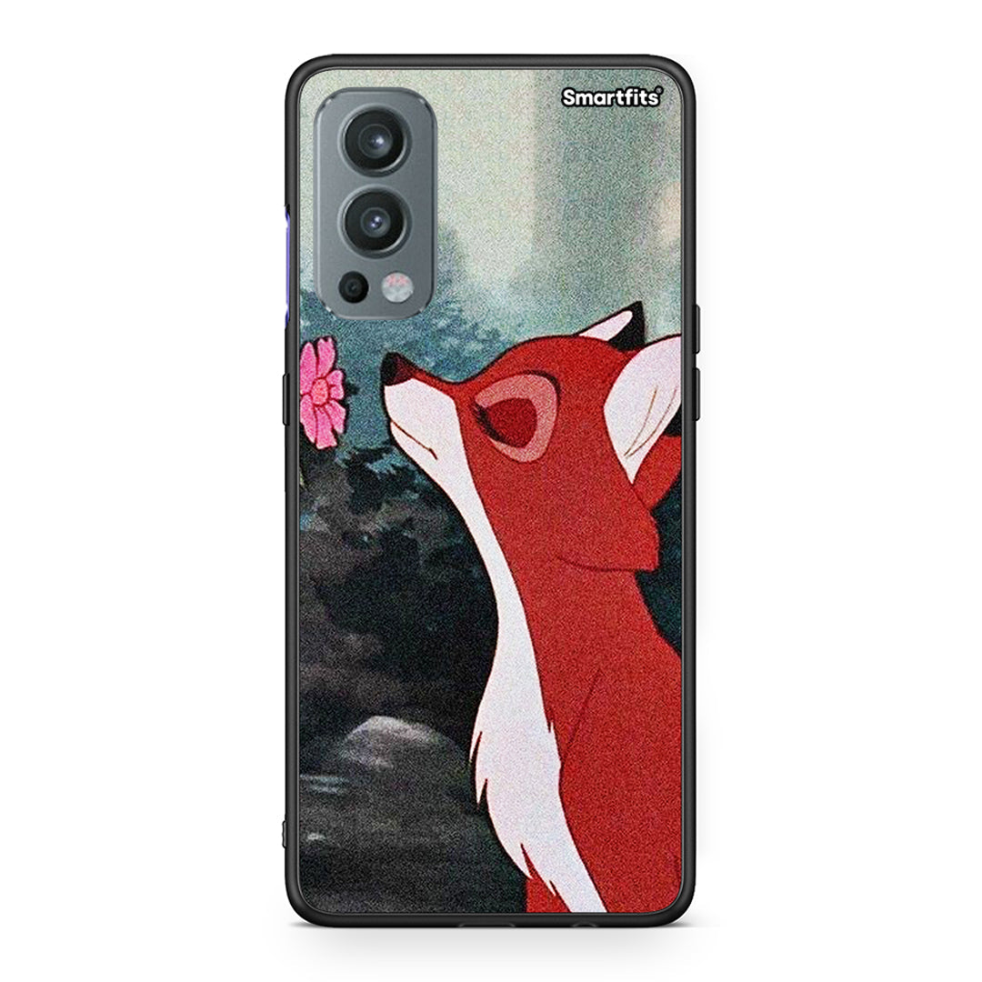 OnePlus Nord 2 5G Tod And Vixey Love 2 θήκη από τη Smartfits με σχέδιο στο πίσω μέρος και μαύρο περίβλημα | Smartphone case with colorful back and black bezels by Smartfits