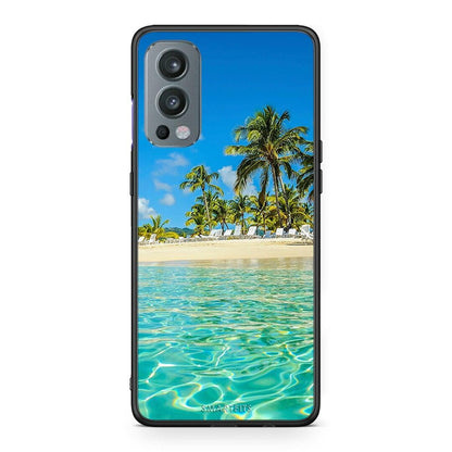OnePlus Nord 2 5G Tropical Vibes Θήκη από τη Smartfits με σχέδιο στο πίσω μέρος και μαύρο περίβλημα | Smartphone case with colorful back and black bezels by Smartfits