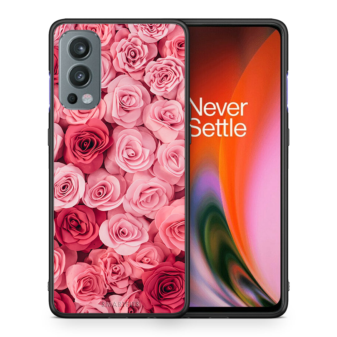 Θήκη OnePlus Nord 2 5G RoseGarden Valentine από τη Smartfits με σχέδιο στο πίσω μέρος και μαύρο περίβλημα | OnePlus Nord 2 5G RoseGarden Valentine case with colorful back and black bezels