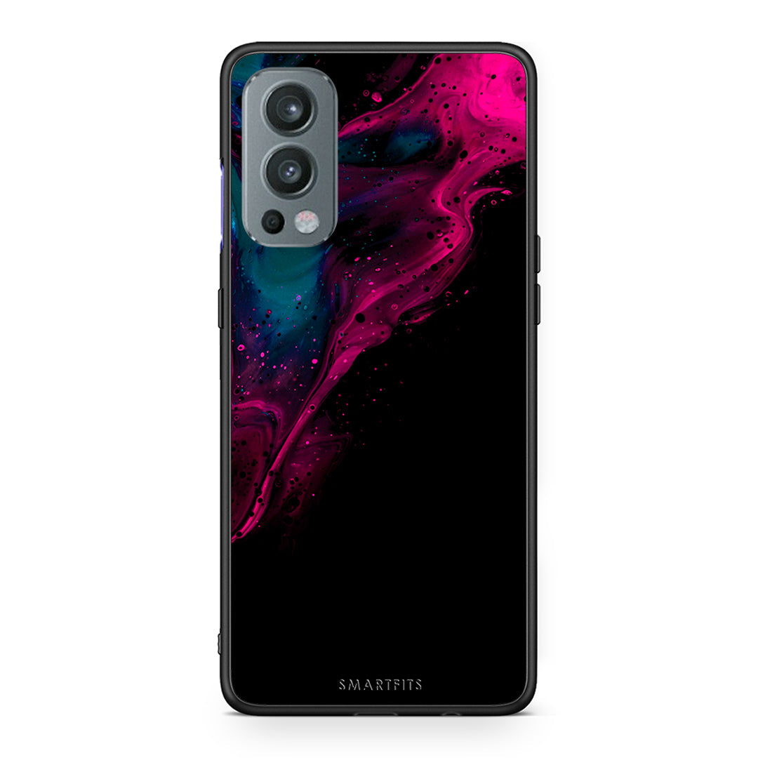 4 - OnePlus Nord 2 5G Pink Black Watercolor case, cover, bumper
