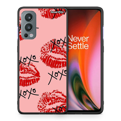 Θήκη OnePlus Nord 2 5G XOXO Lips από τη Smartfits με σχέδιο στο πίσω μέρος και μαύρο περίβλημα | OnePlus Nord 2 5G XOXO Lips case with colorful back and black bezels