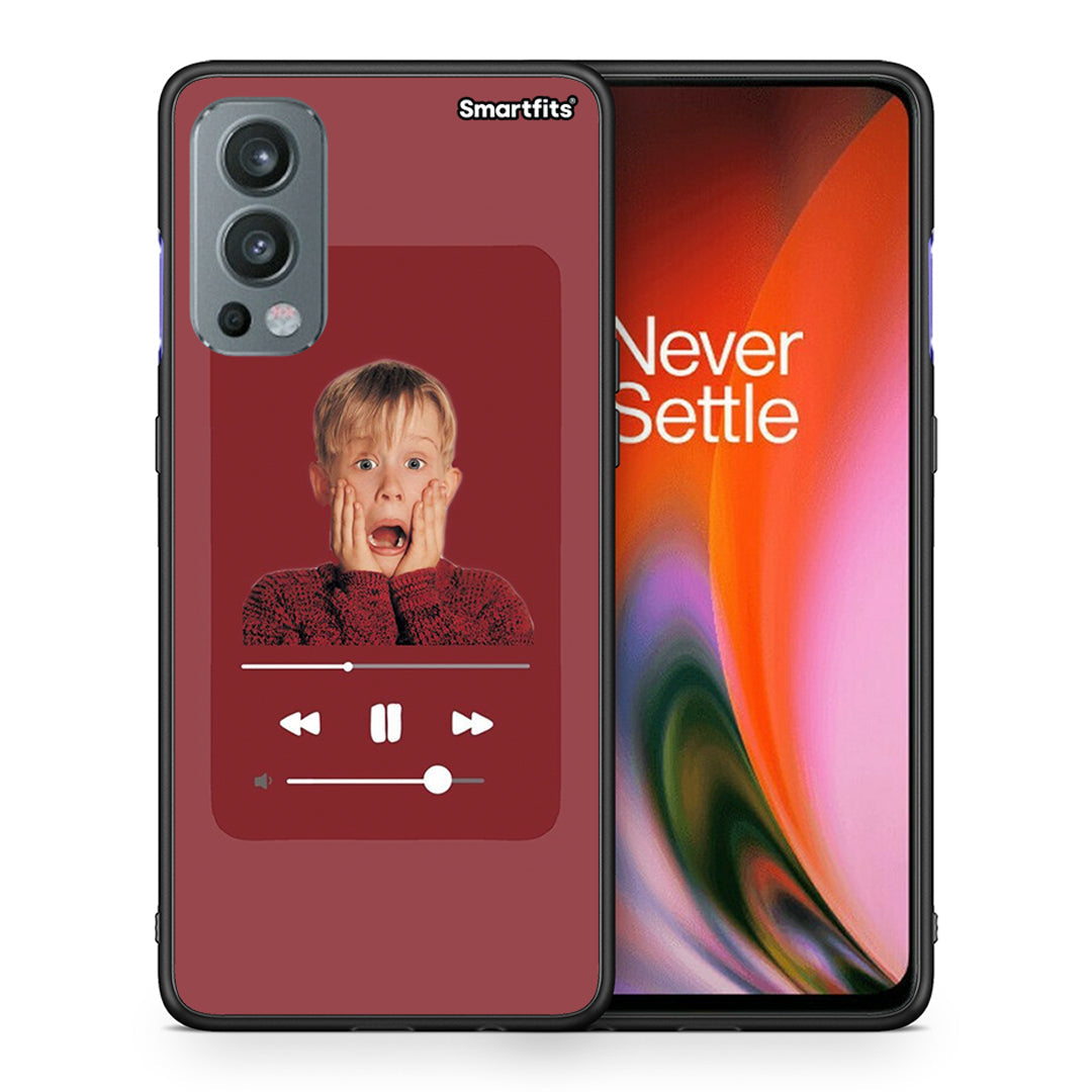 Θήκη OnePlus Nord 2 5G Xmas Alone Music από τη Smartfits με σχέδιο στο πίσω μέρος και μαύρο περίβλημα | OnePlus Nord 2 5G Xmas Alone Music case with colorful back and black bezels