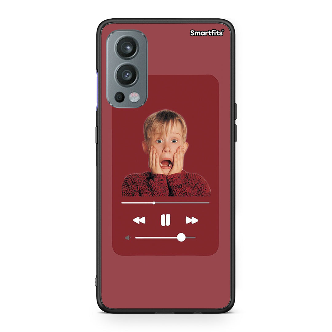 OnePlus Nord 2 5G Xmas Alone Music θήκη από τη Smartfits με σχέδιο στο πίσω μέρος και μαύρο περίβλημα | Smartphone case with colorful back and black bezels by Smartfits