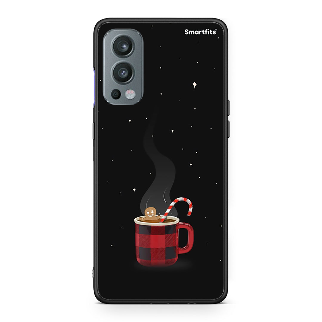 OnePlus Nord 2 5G Xmas Bathing θήκη από τη Smartfits με σχέδιο στο πίσω μέρος και μαύρο περίβλημα | Smartphone case with colorful back and black bezels by Smartfits
