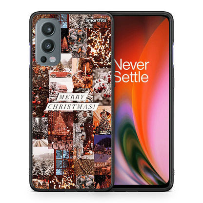 Θήκη OnePlus Nord 2 5G Xmas Collage από τη Smartfits με σχέδιο στο πίσω μέρος και μαύρο περίβλημα | OnePlus Nord 2 5G Xmas Collage case with colorful back and black bezels